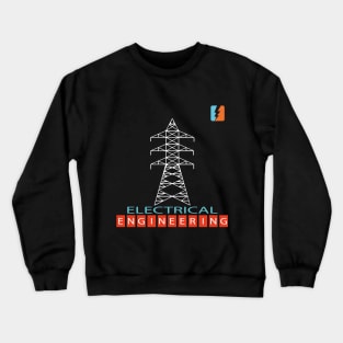 Electrical engineering text and logo with transmission tower image Crewneck Sweatshirt